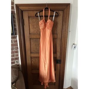 Vintage Morgan Co Prom Dress Maxi Ball Gown 90s Y2K Fairy Cruise Formal Orange